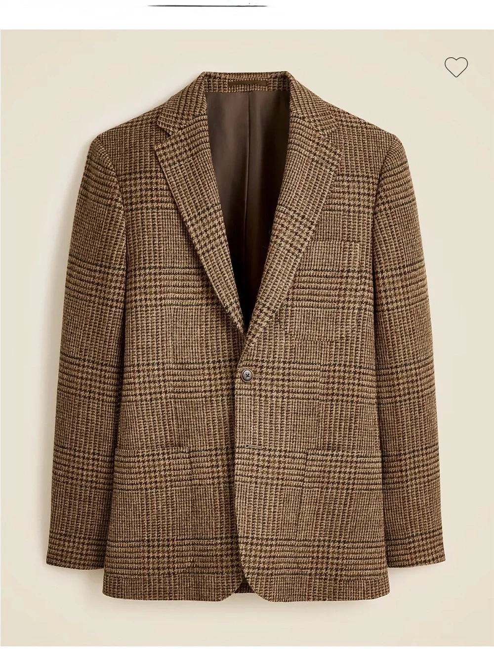 Jcrew Tan & Brown Glen Plaid Blazer Crosby classic fit. Refined/wool linen.